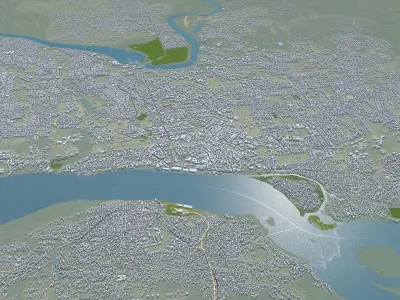 Kisangani Congo 30km Low-poly 3D model