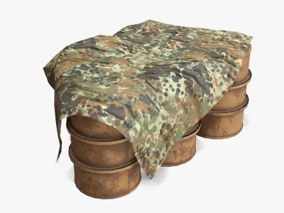 WW2 Water Storage Assets 01 Low-poly 3D model