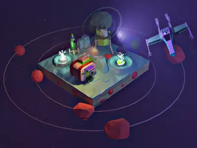 3d space envirenment Low-poly 3D model