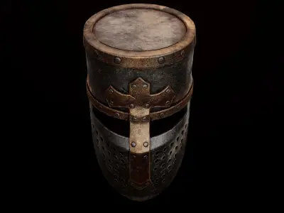 Next Gen Medieval helmet Low-poly 3D model