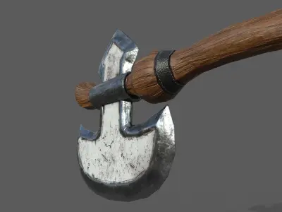 White Axe Low Poly Low-poly 3D model