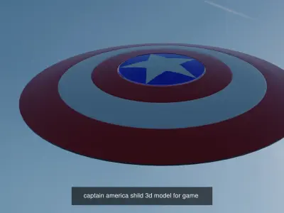 2 shied Collection captain america flying in sky 3D Model Pack