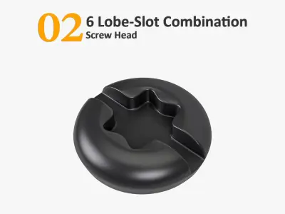 Screw Heads Collection 3 Low-poly 3D model