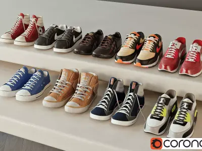 High-Quality Sneakers Collection 043 3D model