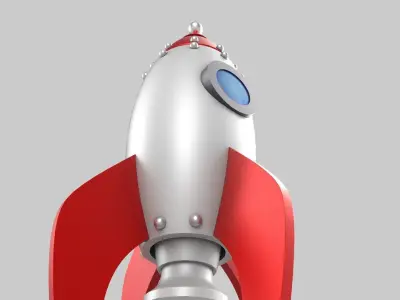 Rocket ship Low-poly 3D model by squarebagel