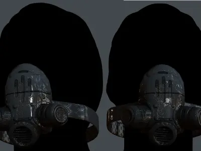 Gas mask helmet 3d model scifi Low-poly  Low-poly 3D model 53