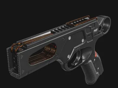 Sci-Fi Laser Plasma Pistol  Low-poly 3D model