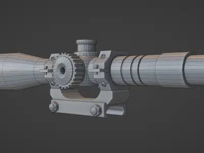 Rifle Scope x4 model low-poly Low-poly 3D model