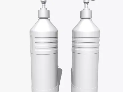 White Plastic Spray Bottle 3D model