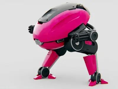 MILITARY BOT B-6000 Rigged for Unreal Engine - Unity - MIXAMO 3D model