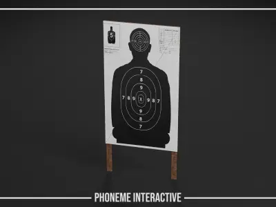 Shooting Target - Game Ready Low Poly Prop with 4K PBR Free low-poly 3D model
