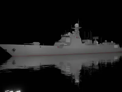 Chinese Navy Type 052D Low-poly 3D model