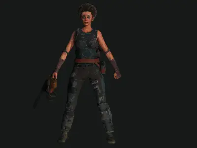 AAA 3D APOCALYPTIC FEMALE 01 - REALISTIC GAME READY CHARACTER Low-poly 3D model