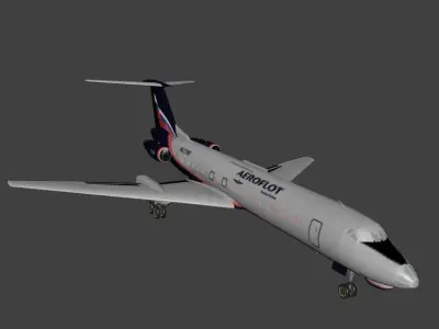 Tupolev Tu 134 Free low-poly 3D model