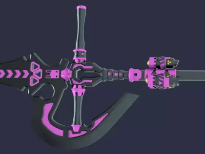 Cyberpunk Cosplay Axe 3D Model Stl 3D print model