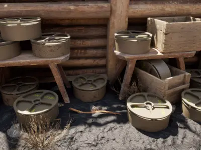 US WW2 M4 Anti-Tank Mine 3D model