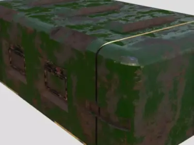 Military Crate Rusted Post apocalyptic environment Low-poly 3D model