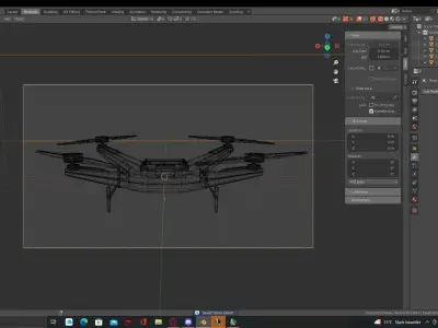 drone with propellers 3D model by setik20