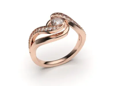 solitaire with ring sizes  8 part S18 3D print model