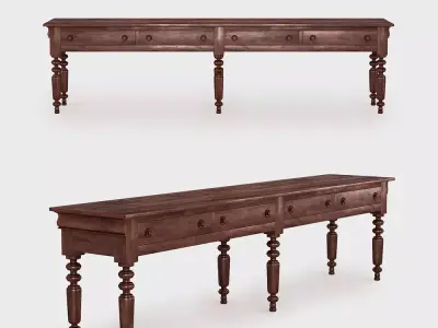 Traditional Console Table 3D model
