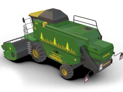 Combine truck Low-poly 3D model buy