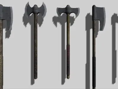 MedievalWeaponPack axes 3D model