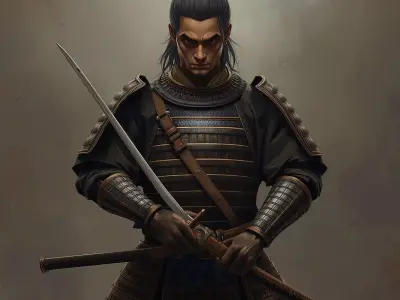 Lady samurai model Free 3D model
