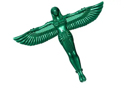 pendant egyptian statue with wings 3D print model
