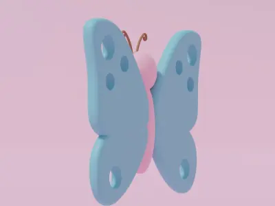 Cartoon Cute Butterfly 4 3D model