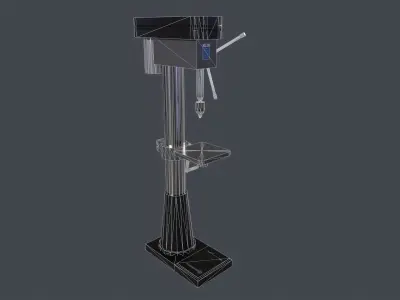 VERTICAL DRILL MACHINE TOOL Low-poly 3D model
