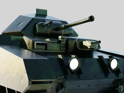 Low-Poly Military Tank 3D Model 3D model