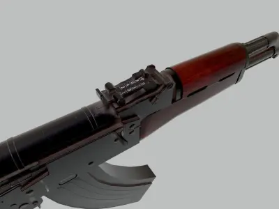 Black AK47 Assault Rifle Game Ready Low-poly 3D model