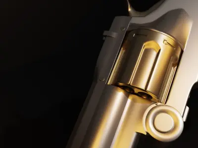 Old Revolver Free 3D model
