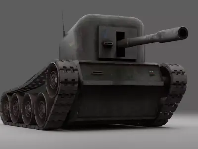 Simple Tank Low-poly 3D model Low-poly