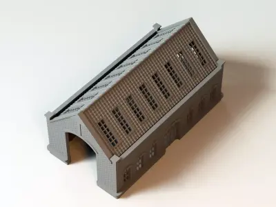 Victorian Era Railway Engine Shed - HO Scale 3D print model