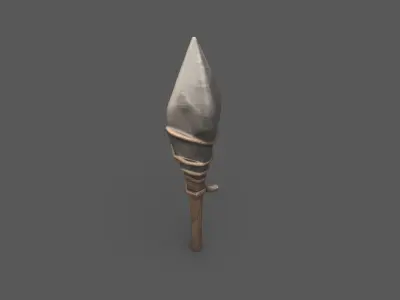 Primitive Stone Spear - Game-Ready Asset Free low-poly 3D model