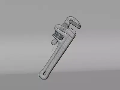 Pipe Wrench Low-poly 3D model 4