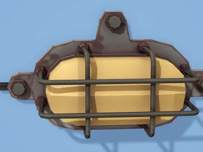 Bunker Lamp 01 - Low Poly Mobile Ready Low-poly 3D model