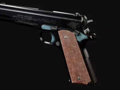 Colt M1911 - Lowpoly Game Ready Pistol 4K PBR  Low-poly 3D model