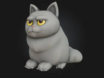 Grumpy Cat Animation  Stylized Feline Character  3D model