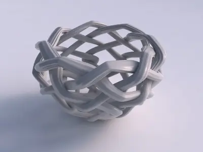 Vase wide on top part with interlacing lattice and extruded l... 3D print model 3
