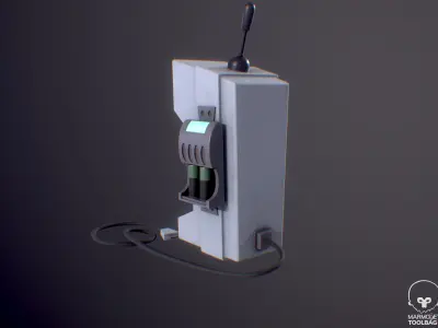 Stylized Sci-Fi phone Low-poly 3D model