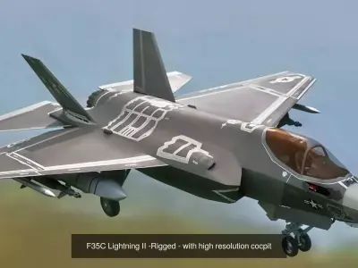 15 Fighter Planes with high Resolution Cockpit - Fully Rigged 3D Model Pack
