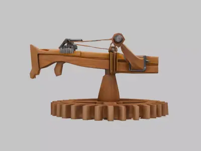Detailed Wooden Crossbow 3D Model Low-poly 3D model