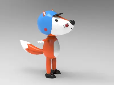 Fox 3d model for game  Free low-poly 3D model