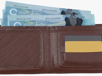 Canada 5 Dollar Wallet Money Purse 3D model