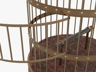 Metal vintage bird cage 3D model