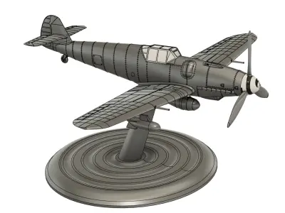 Messerschmitt BF109 156 scale Bolt Action 3D print model