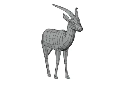 Gazelle animal Low-poly 3D model