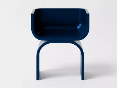 Modern Blue Accent Chair 3D model